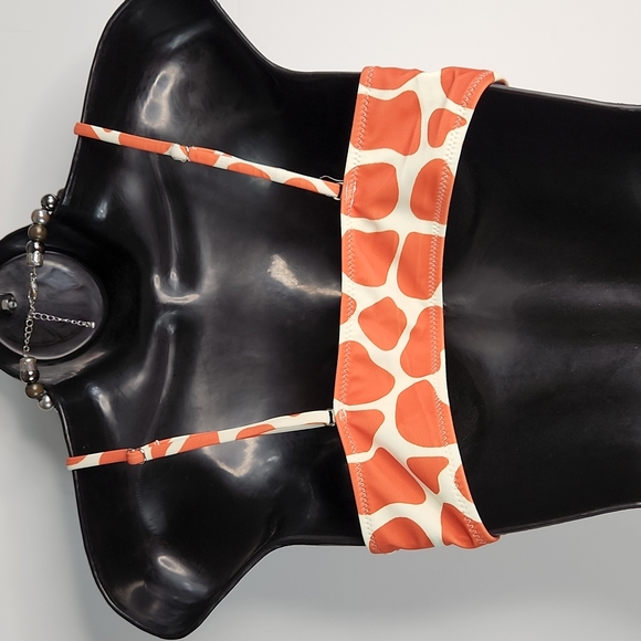 Beachsissi , Orange and creme 2 pc swimsuit, Sz L - Picture 6 of 10